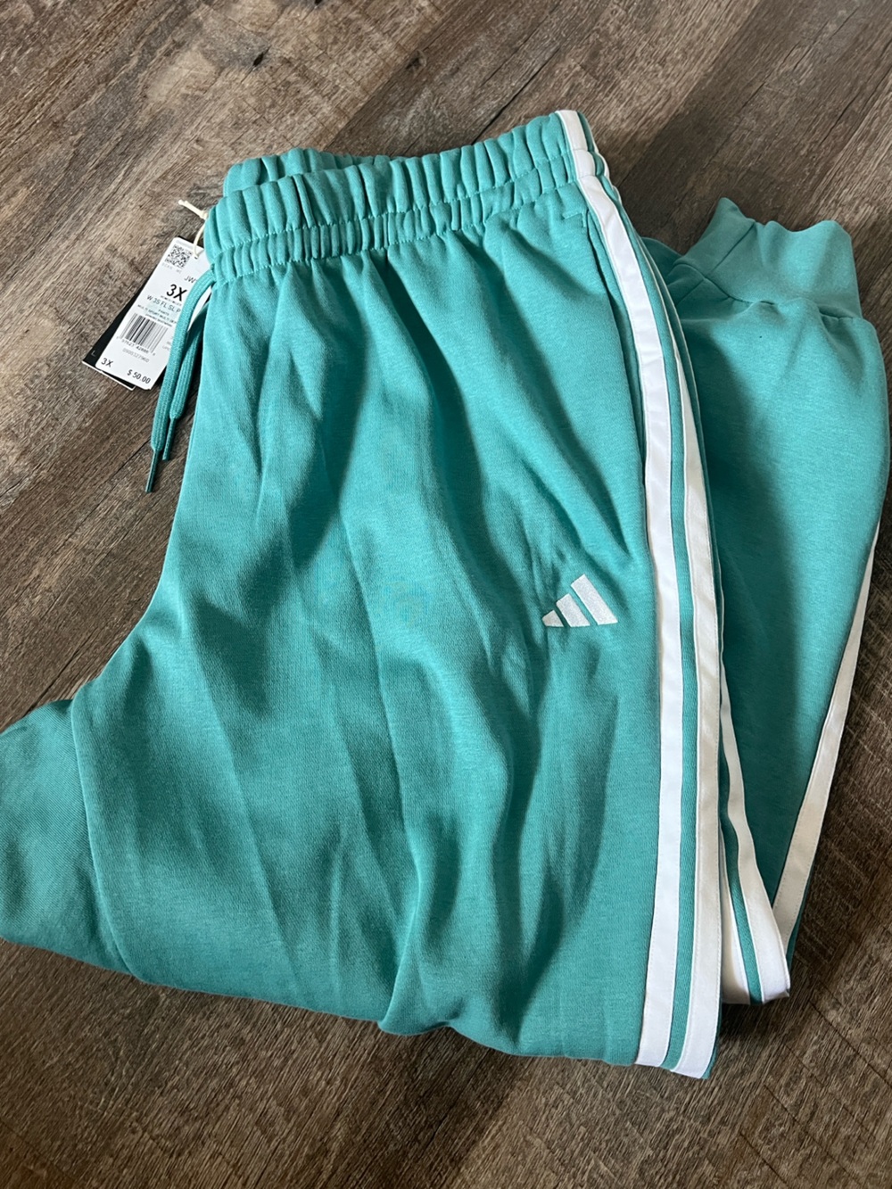 Adidas Women's 3-Stripe Fleece Slim Sweatpants-Size 3X